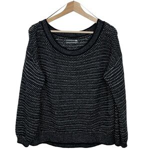 Anthropologie Wide Neck Sweater Black / White S